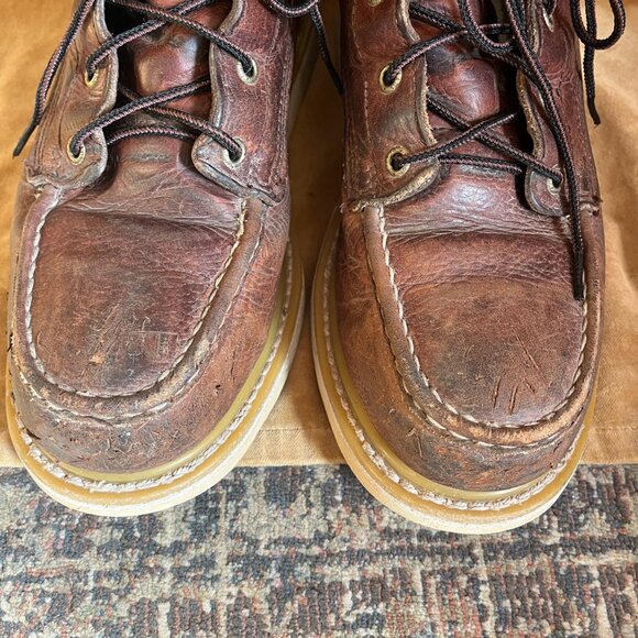Irish Setter Ashby Work Boots Men 9 D Moc Toe Safety Toe Brown Leather Thrashed - Picture 3 of 11